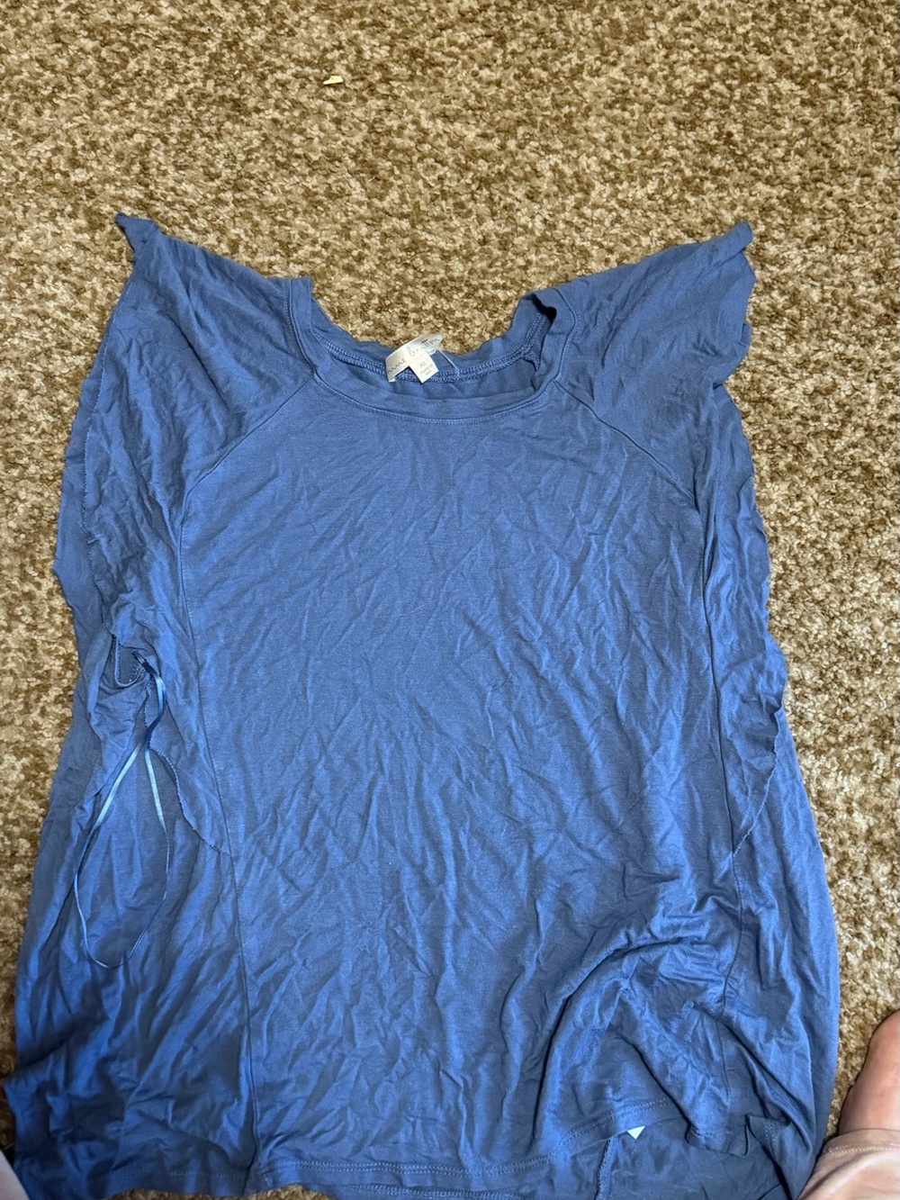 nine britton Soft Blue Flutter Sleeve Tee
